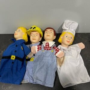 Learning Resources Police Women, Construction Worker, Dad, And Chef Hand Puppets
